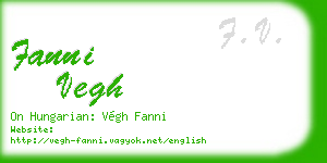 fanni vegh business card